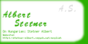 albert stetner business card